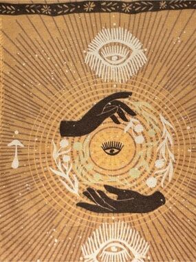 Mystic Hands Wall Tapestry in Tan and Black - Brand: